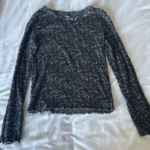 Black and Gray Cheetah Girls Top